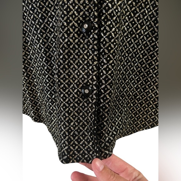 Ronni Nicole vintage sparkle long sleeve button down shirt - Picture 3 of 5